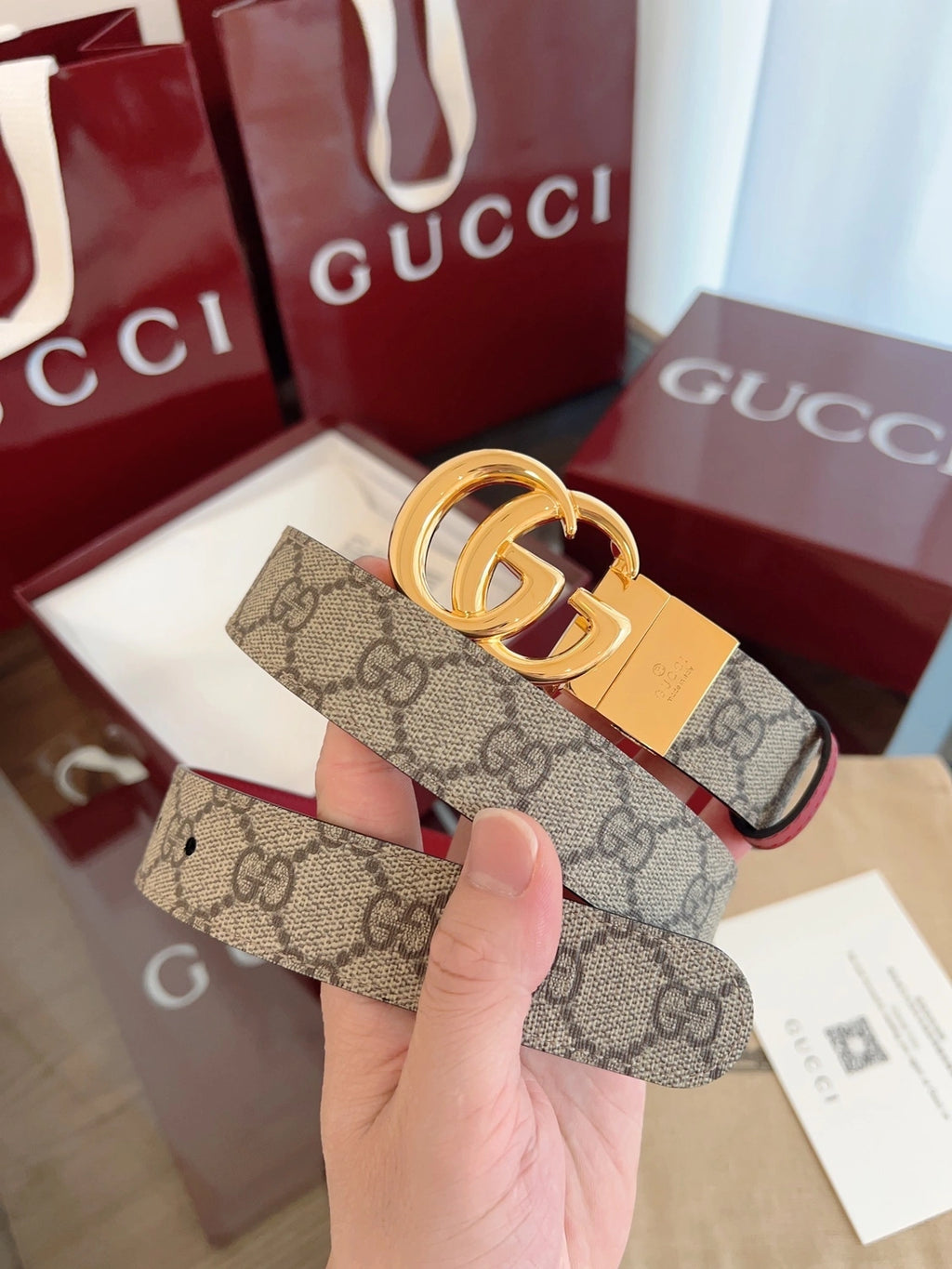 Gucci Belt Premium Quality with GG Buckle - Hình 3