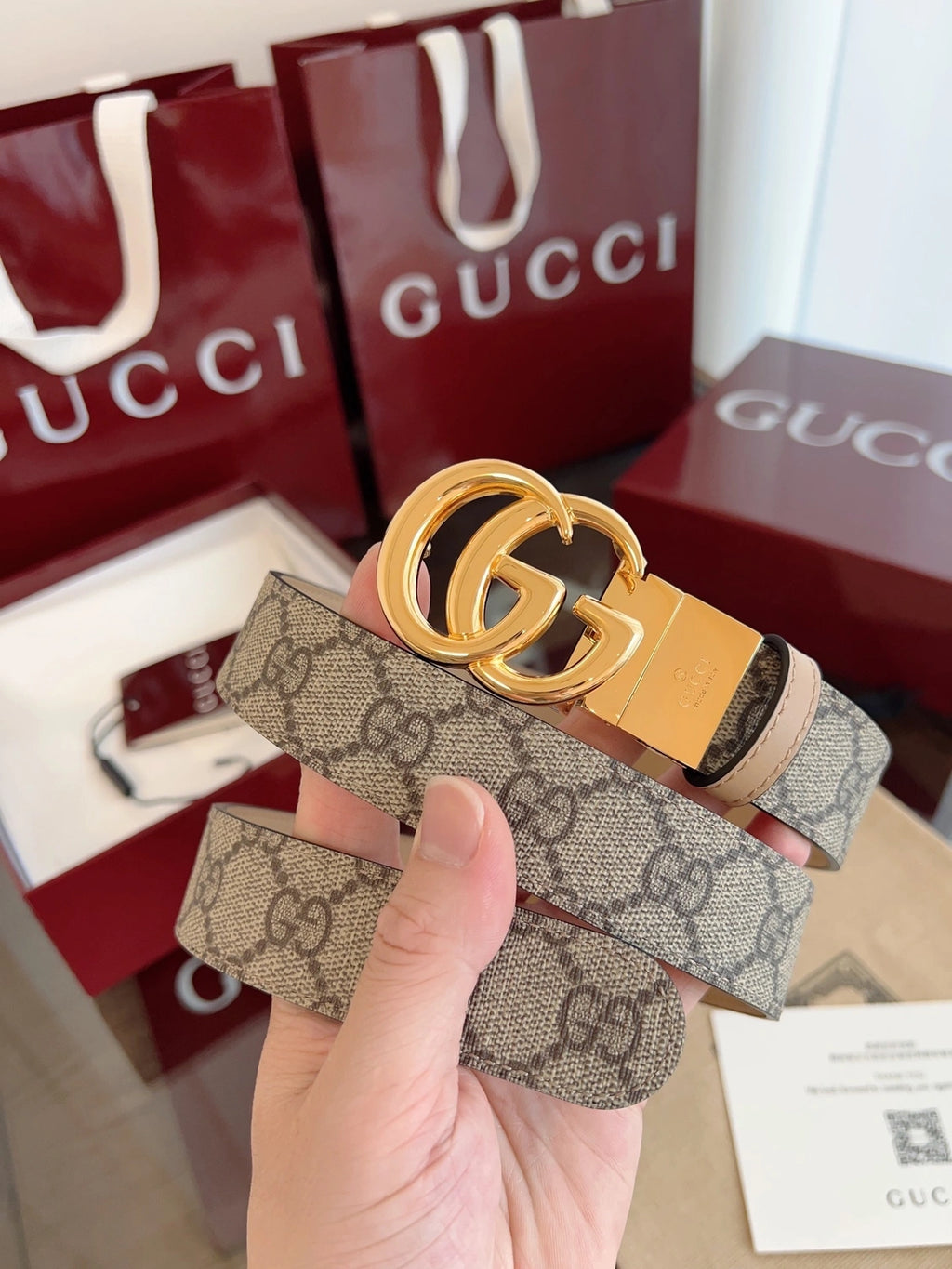 Gucci Premium Quality Belt with GG Buckle - Hình 3