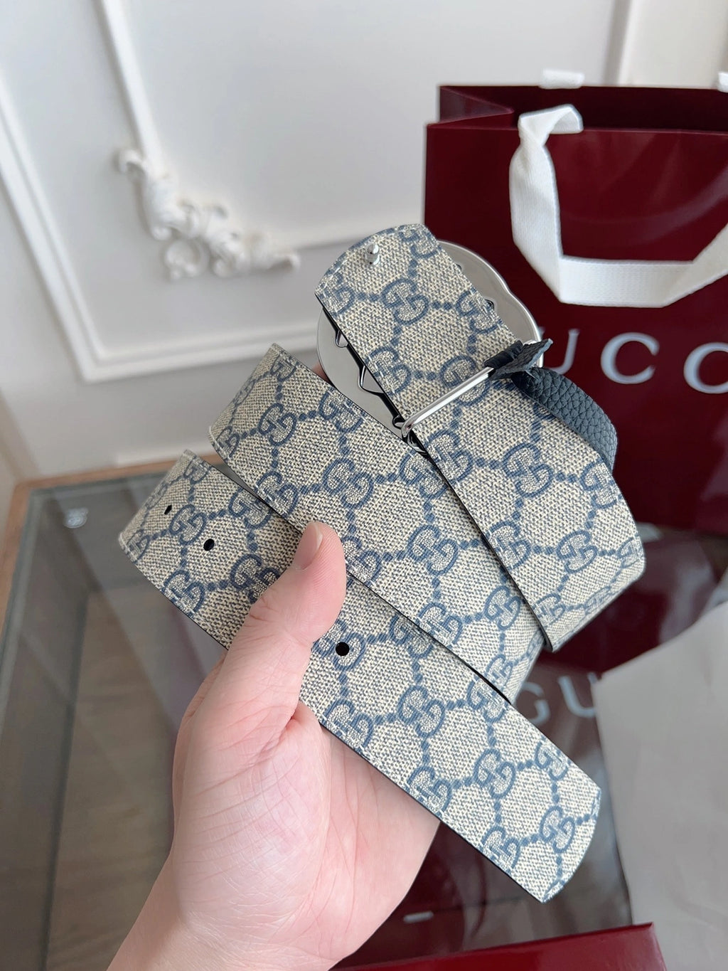 Premium Quality Gucci Belt with GG Buckle - Hình 6