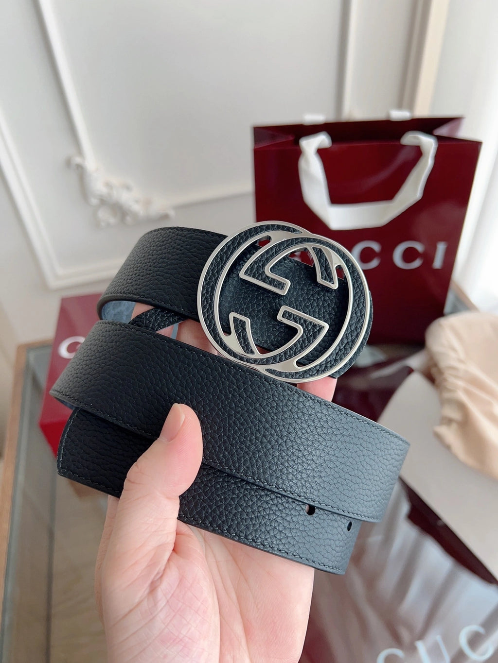 Gucci GG Marmont Reversible Leather Belt - Hình 7