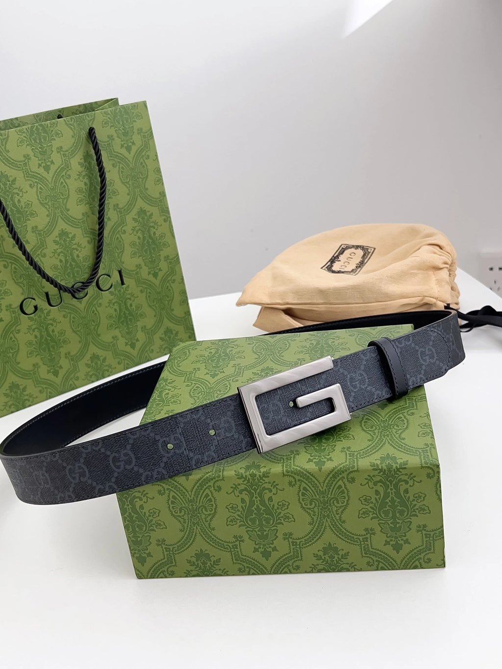 Premium Designer Belt with Iconic Buckle - Hình 7
