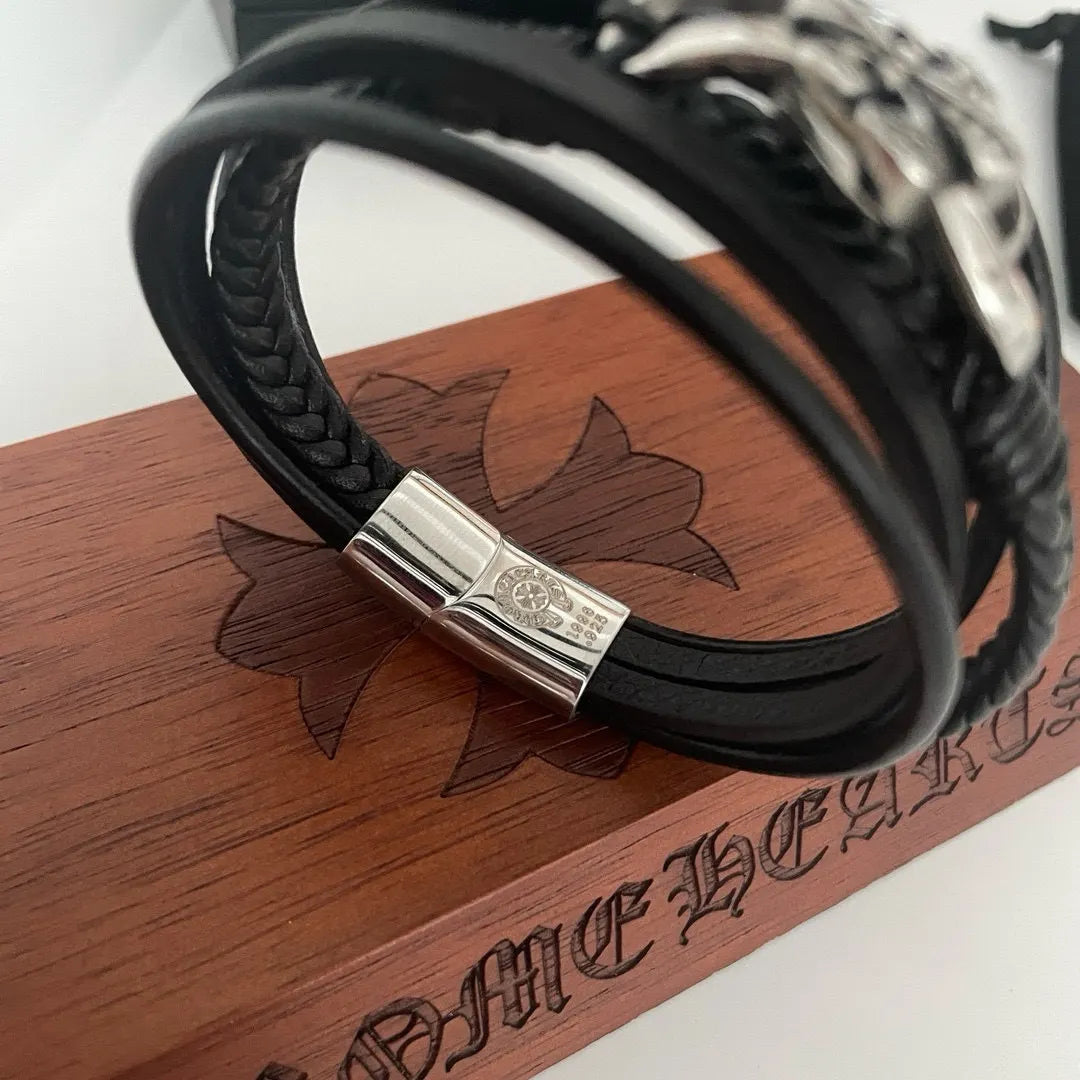 Chrome Hearts Inspired Premium Leather Bracelet - Hình 5