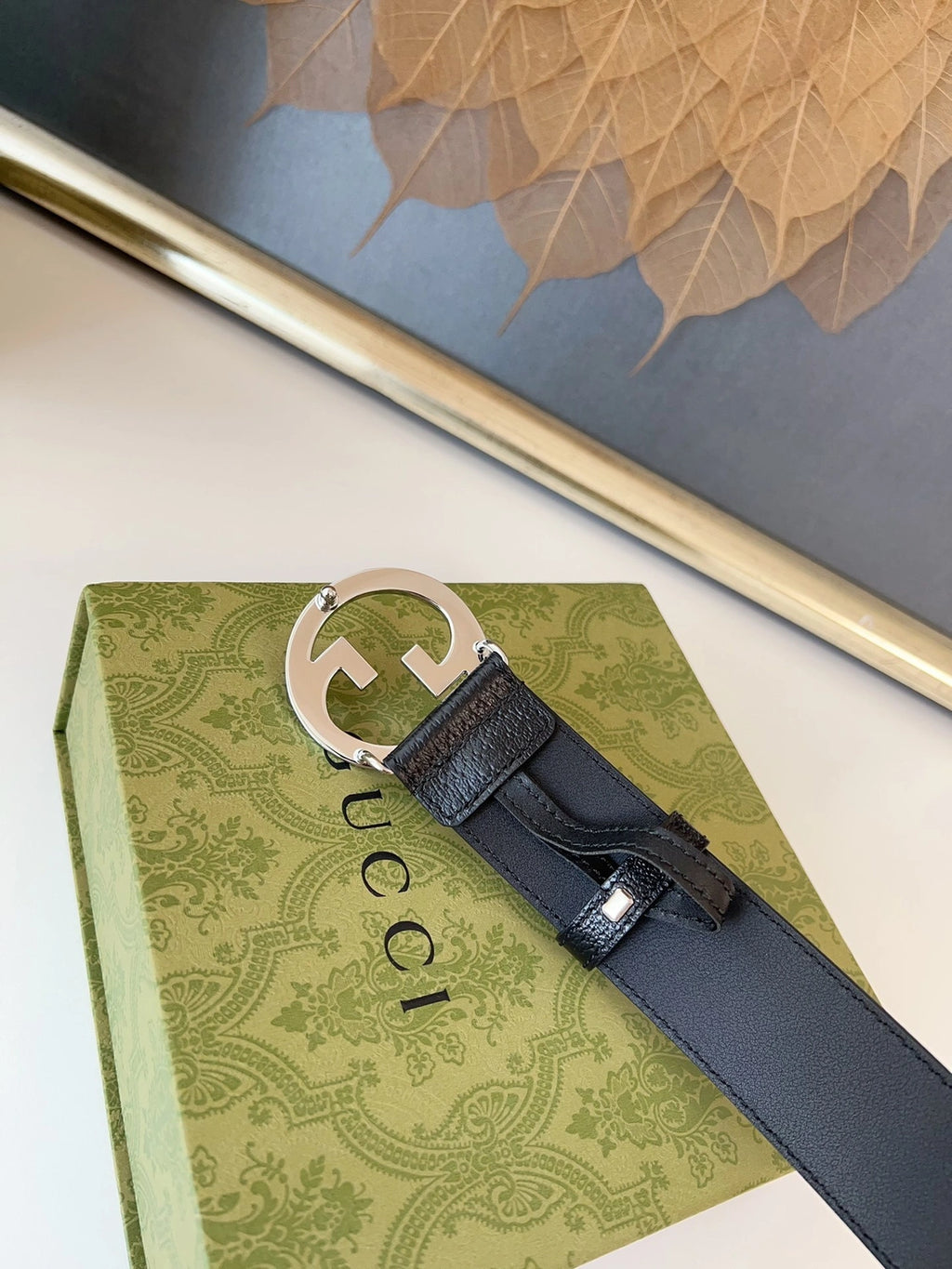 Premium Black Leather Belt with Silver Buckle - Hình 7