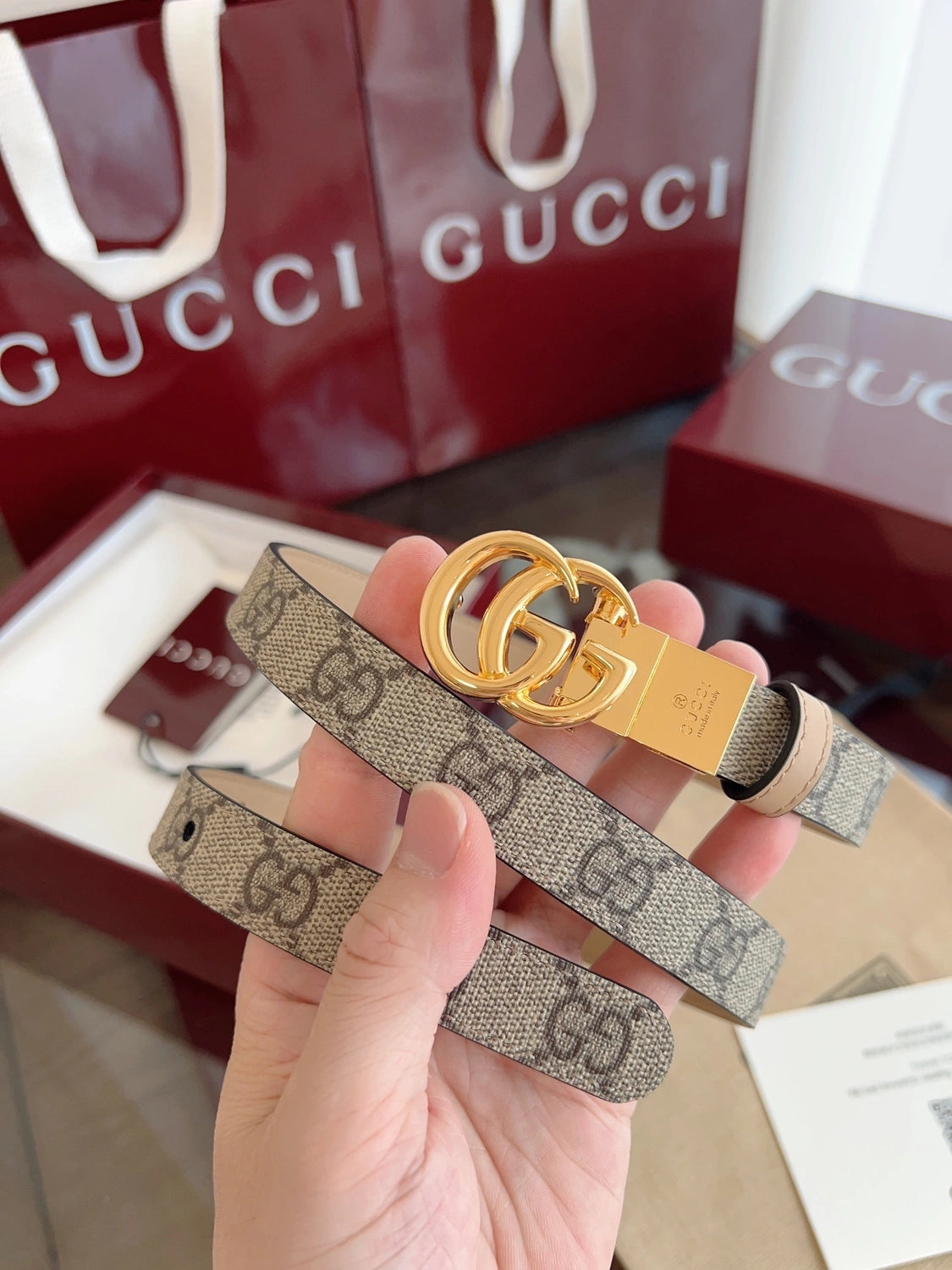 Gucci GG Marmont Leather Belt - Hình 4
