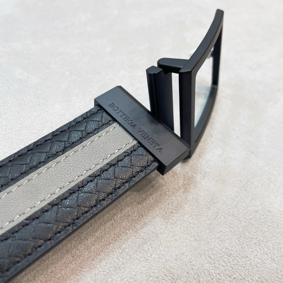 Premium braided leather belt with black buckle - Hình 7