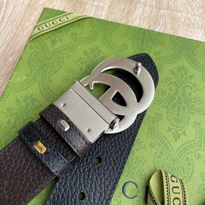 Gucci Premium Leather Belt with GG Buckle - Hình 7