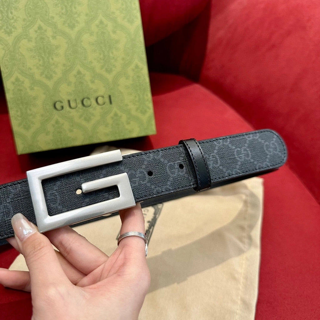 Premium Leather Belt with Silver Buckle - Hình 7