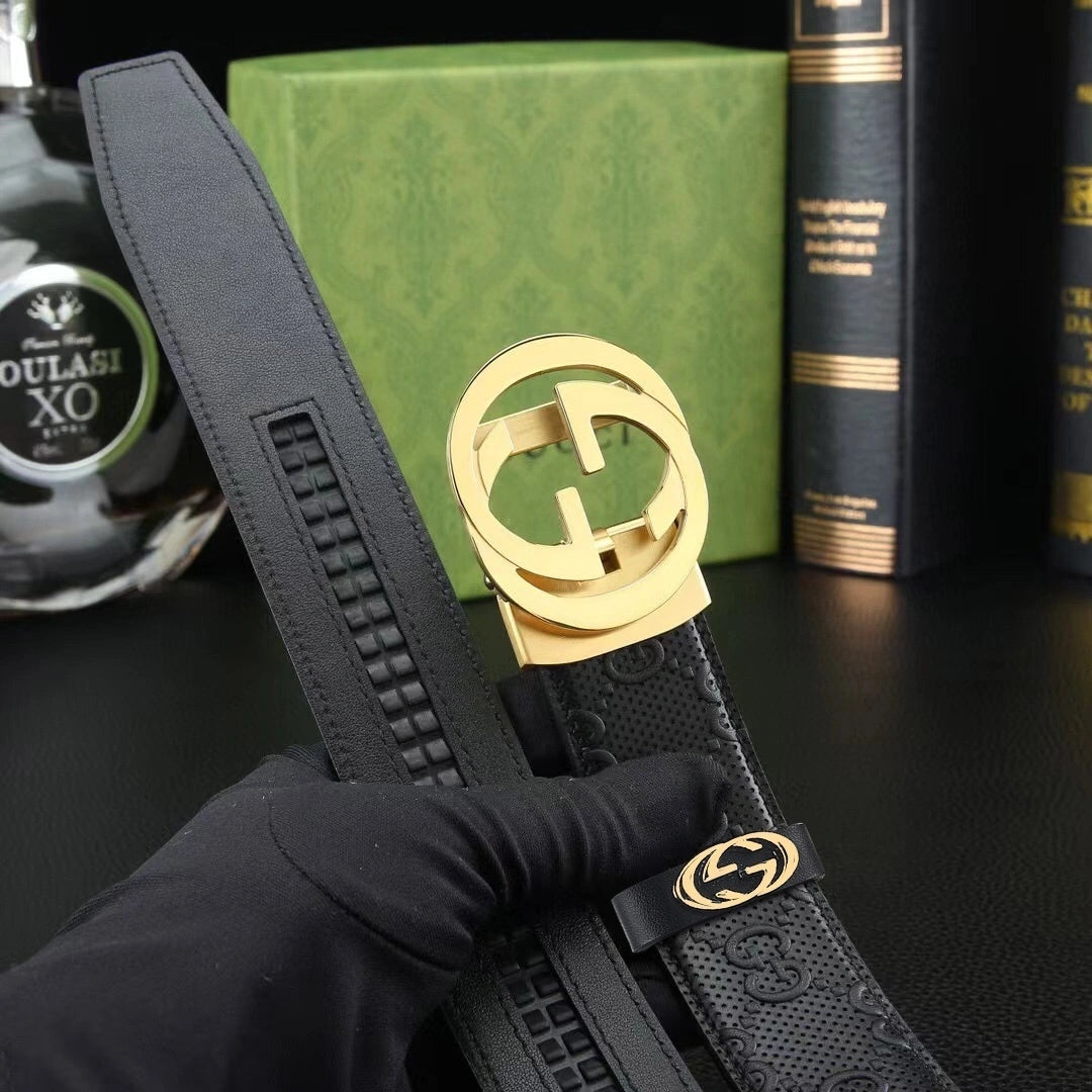 Premium Leather Belt with Classic Buckle - Hình 6
