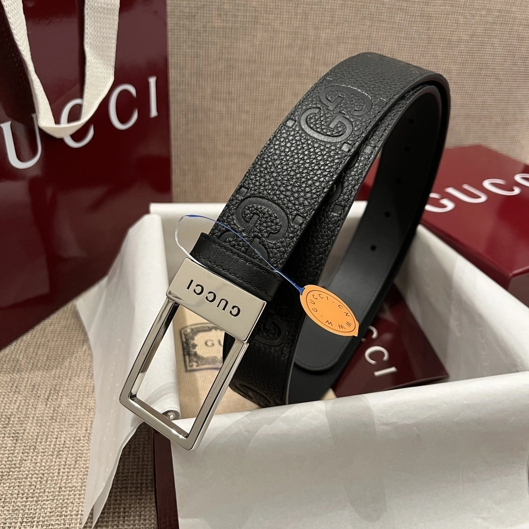 Gucci Premium Leather Belt Black - Hình 6