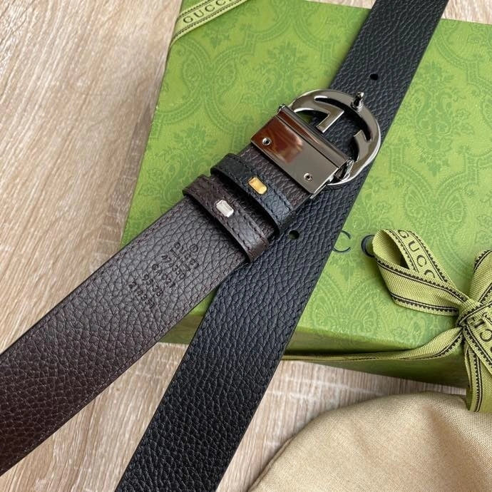 Gucci Premium Leather Belt with GG Buckle - Hình 7