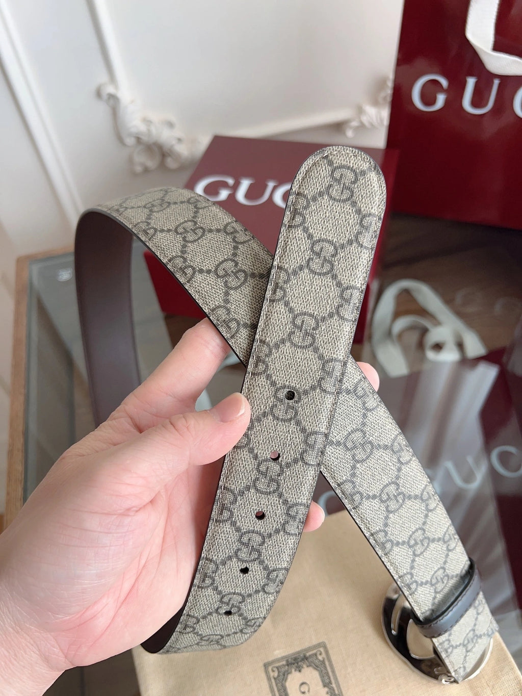 Gucci GG Supreme Belt Premium Quality - Hình 7
