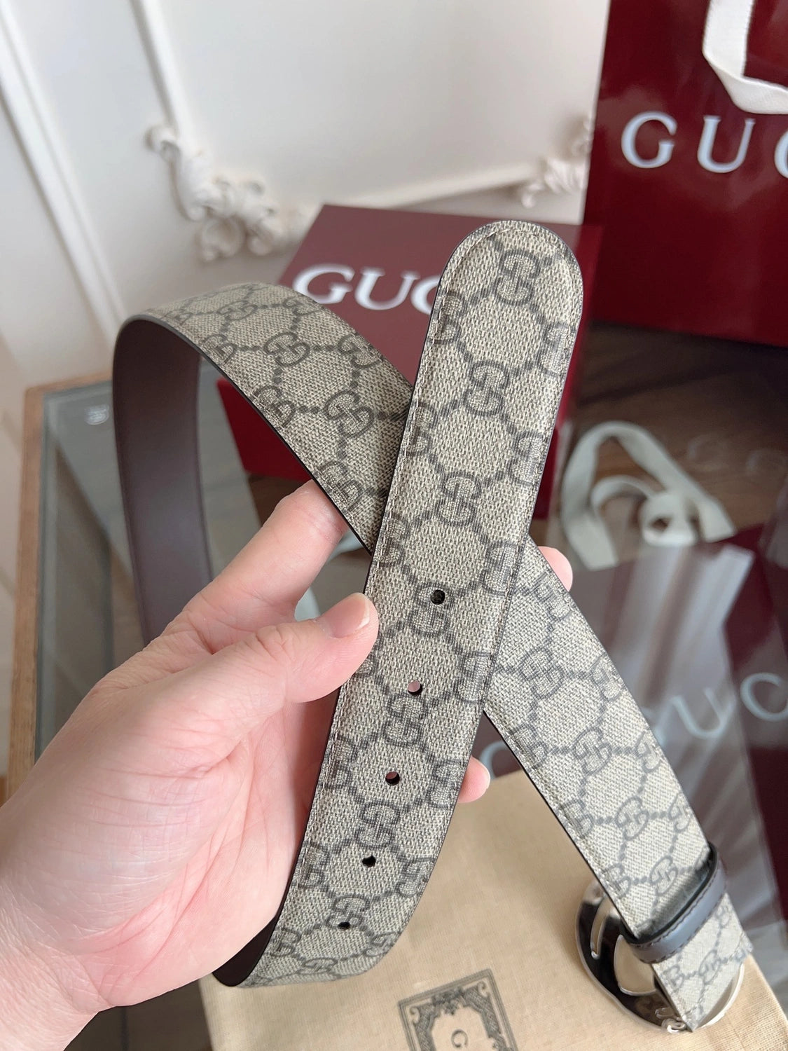Gucci GG Supreme Belt Premium Quality - Hình 7