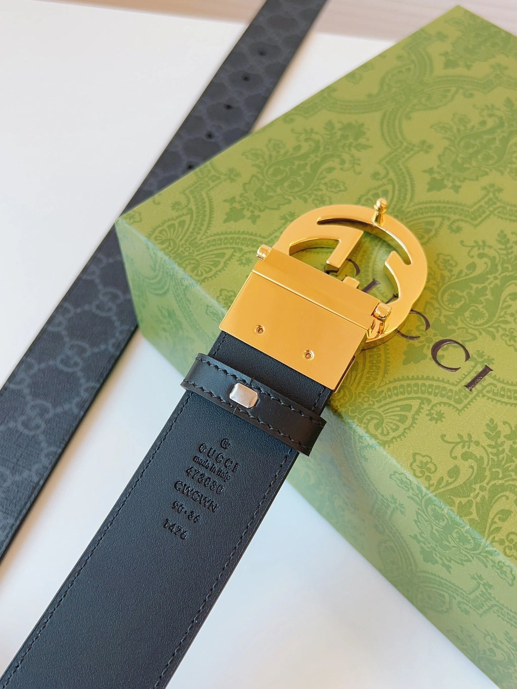 Gucci Premium Quality Belt with Gold Logo Buckle - Hình 7