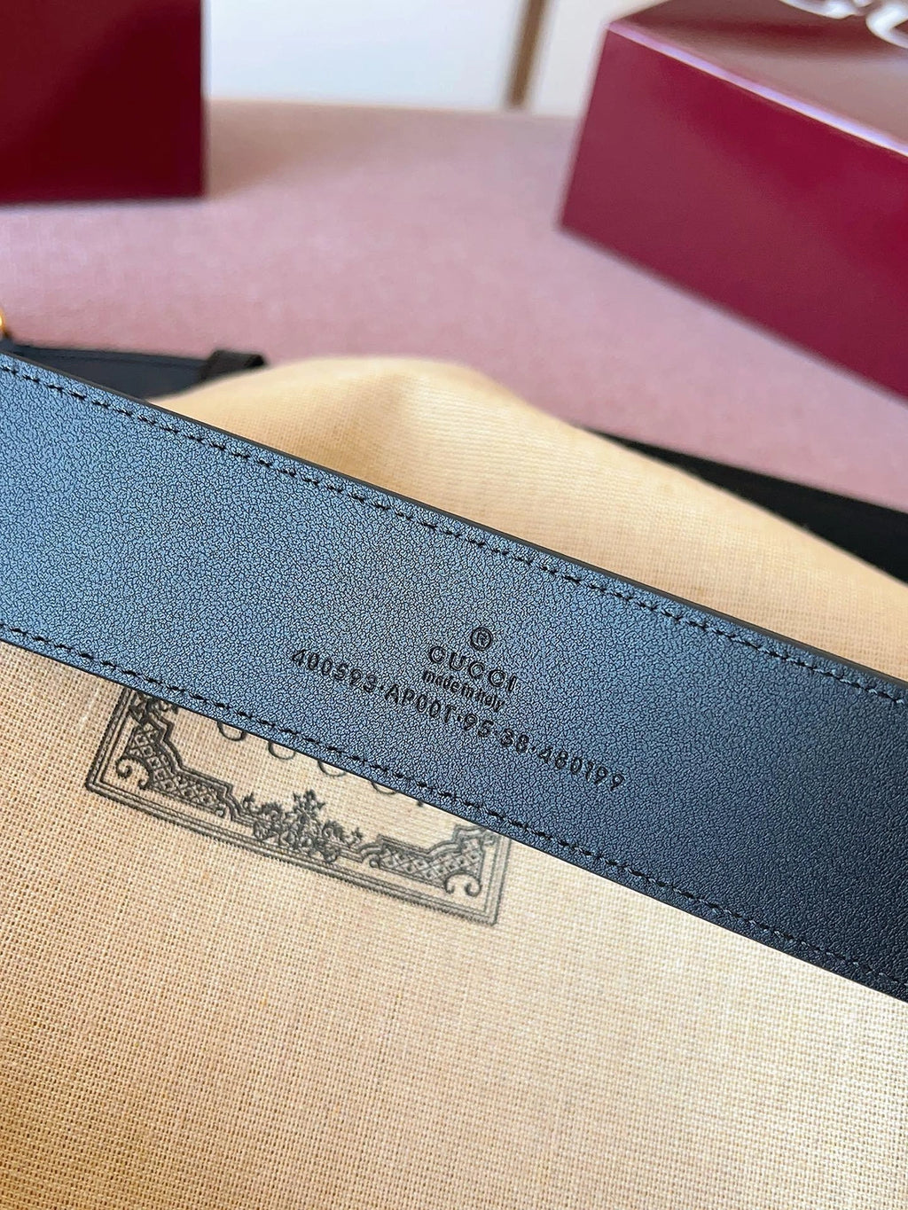 Thắt lưng Gucci Premium mặt khóa GG vàng - Hình 8