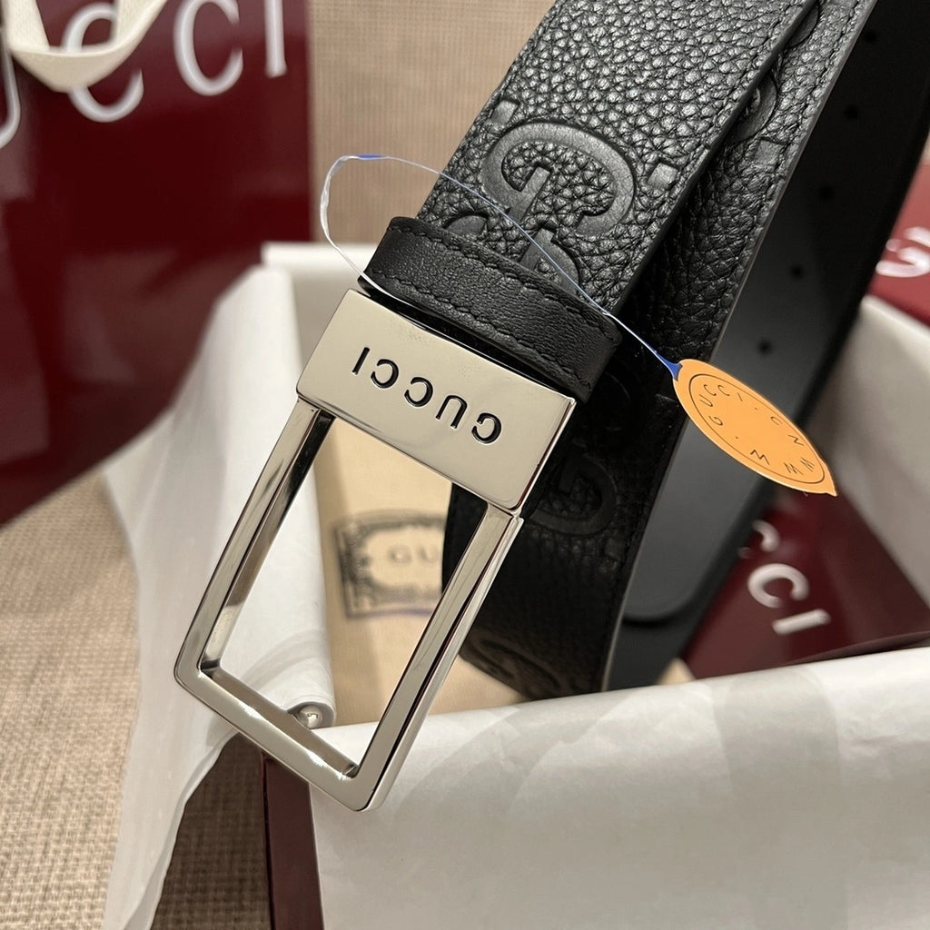 Gucci Premium Leather Belt Black - Hình 7