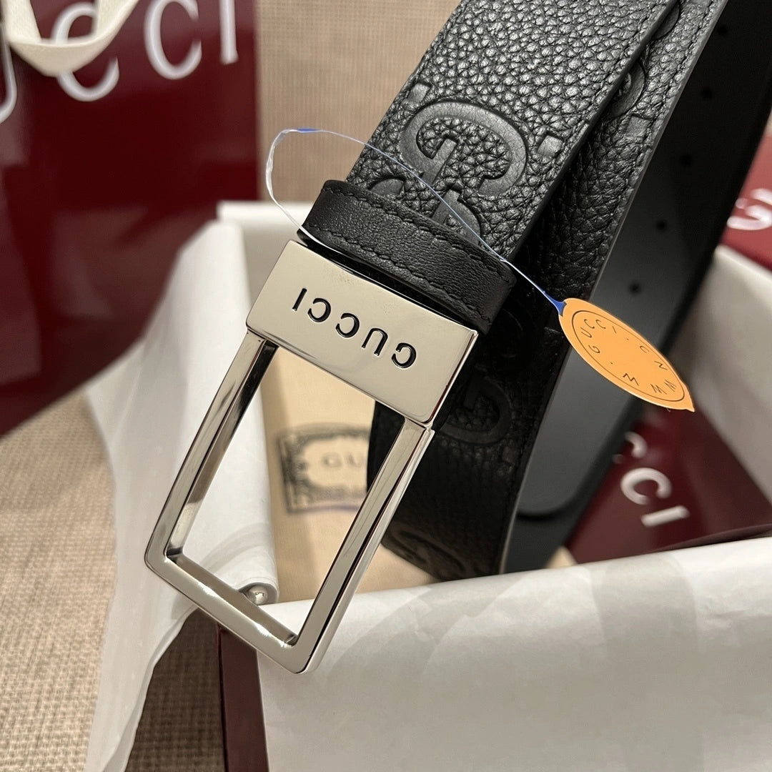 Gucci Premium Leather Belt Black - Hình 7