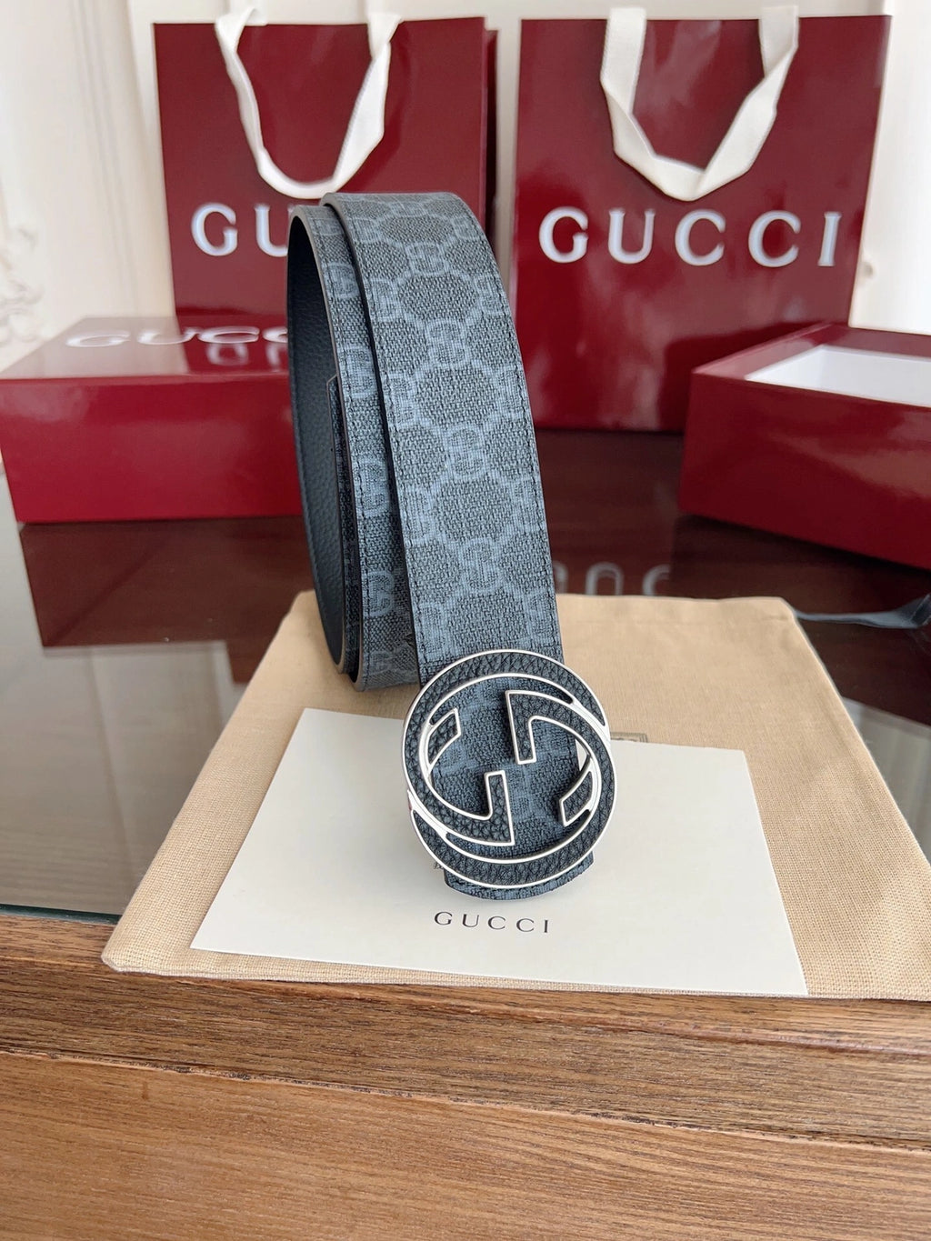 Gucci Premium Quality Belt with Iconic Logo Buckle - Hình 8