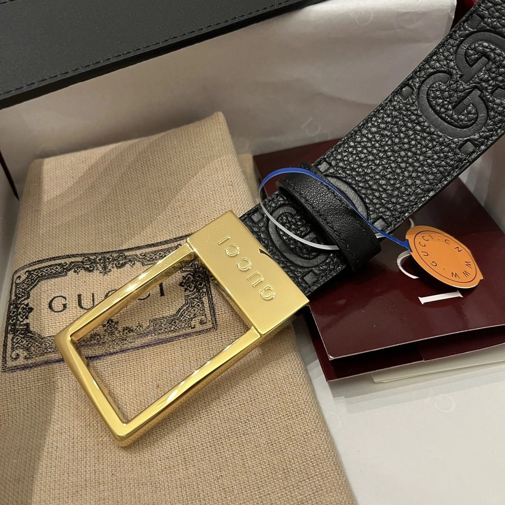 Thắt lưng Gucci da thật cao cấp mặt khóa vàng - Hình 7