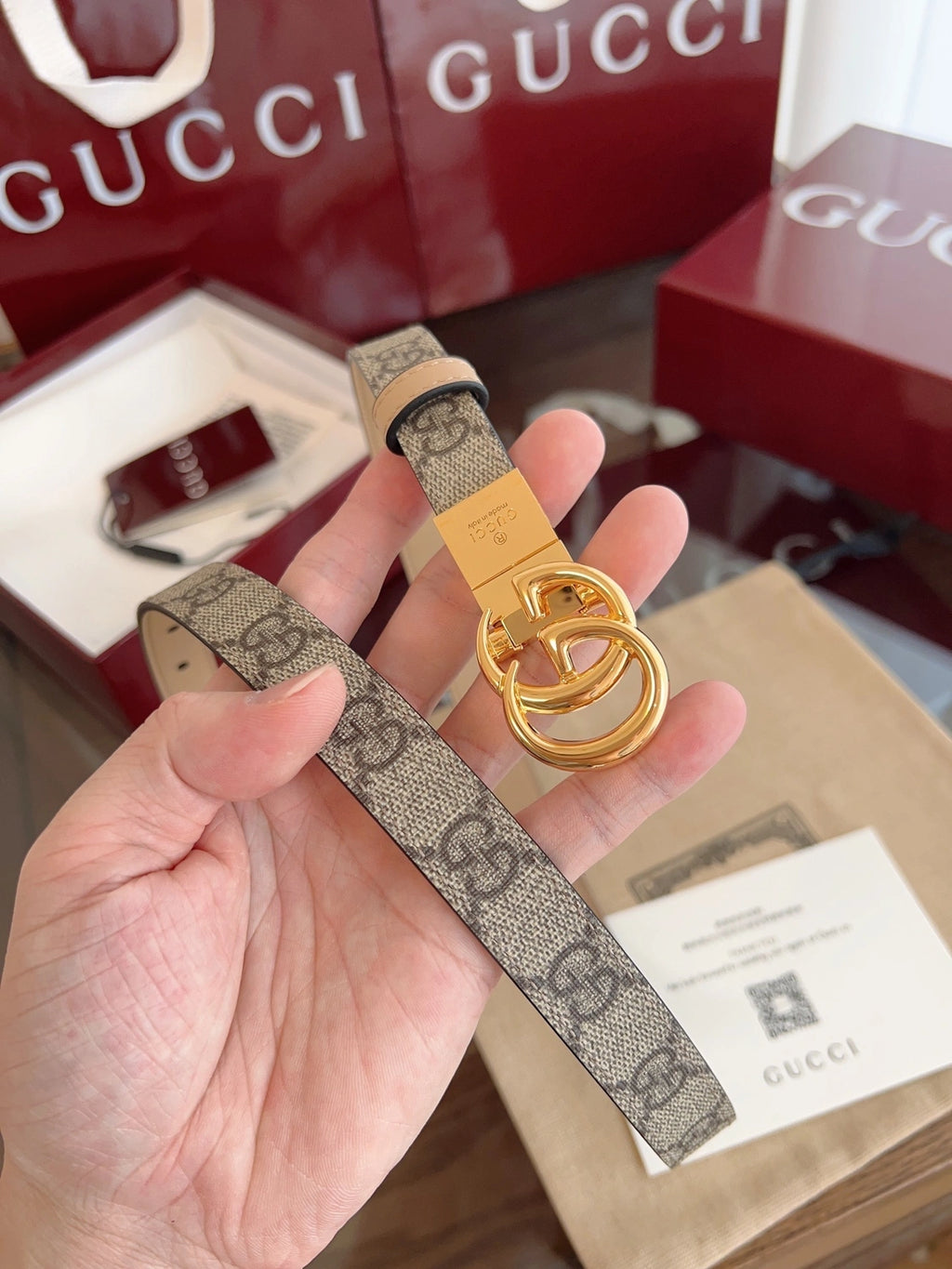 Gucci GG Marmont Leather Belt - Hình 5