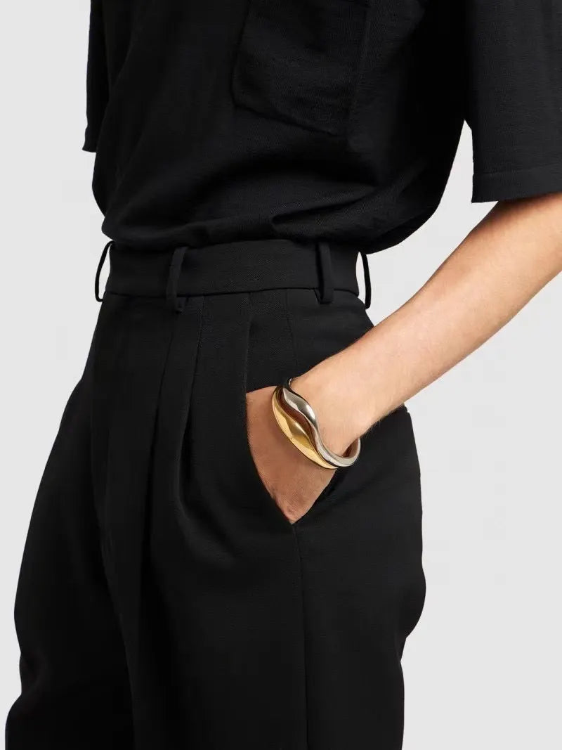 Saint Laurent Premium Gold Mesh Crystal Bracelet - Hình 6
