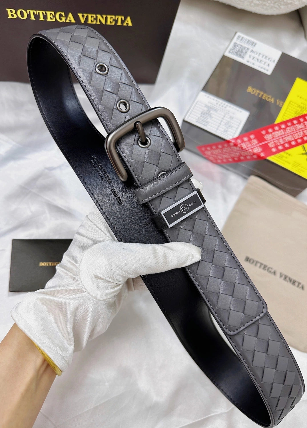 Premium Woven Leather Belts in Black, Brown, Grey, and Navy - Hình 6