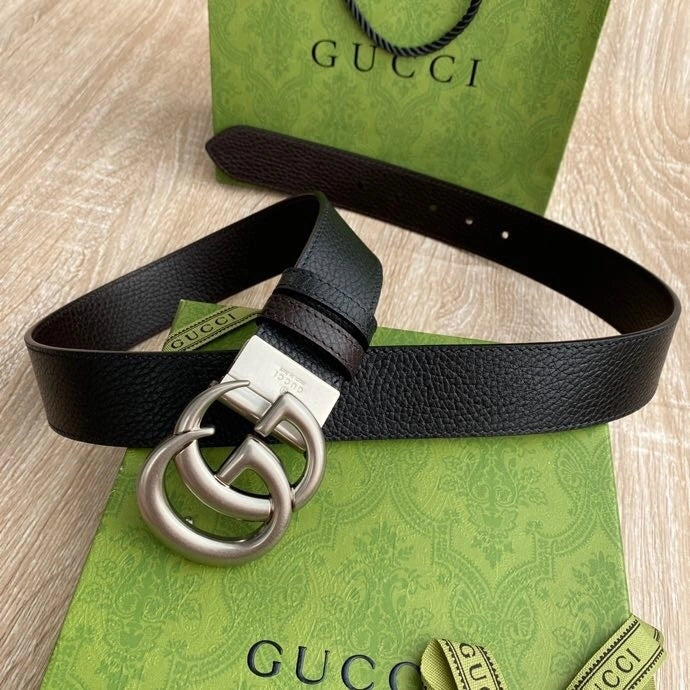 Gucci Premium Leather Belt with GG Buckle - Hình 8