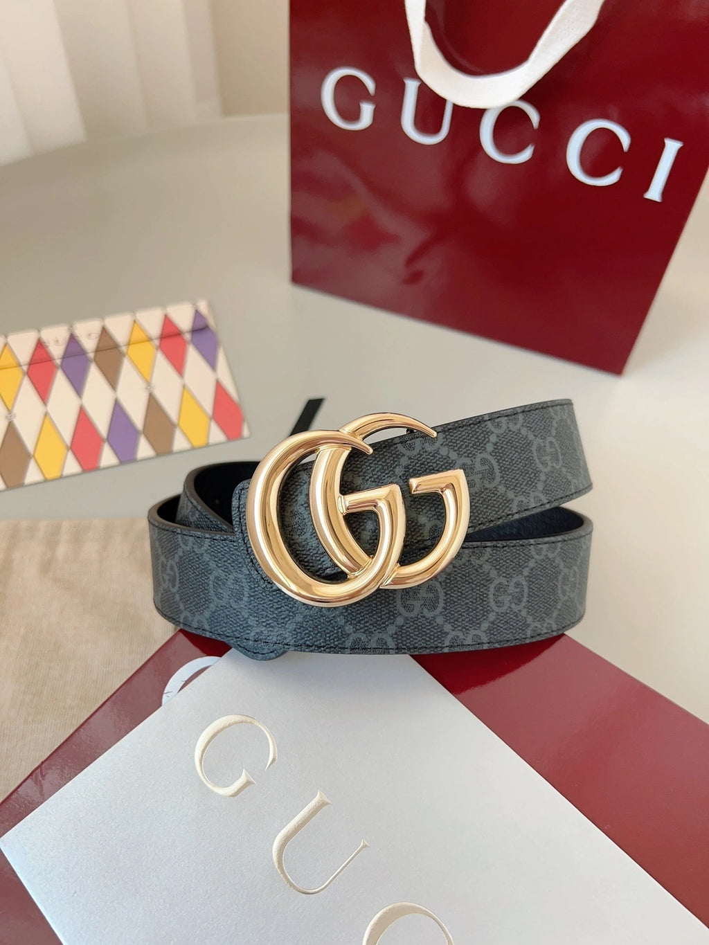 Gucci Premium Quality Belt with Gold Logo Buckle - Hình 8