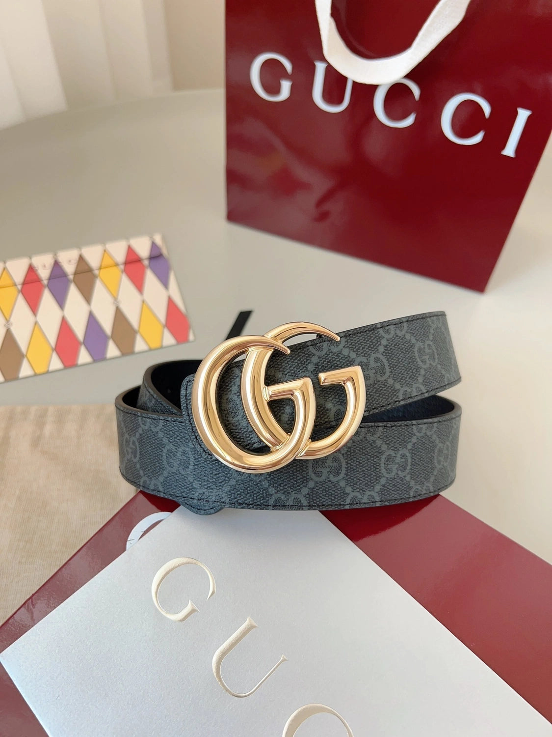 Gucci Premium Quality Belt with Gold Logo Buckle - Hình 8