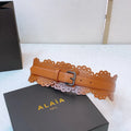 Alaïa Tan Leather Scalloped Belt