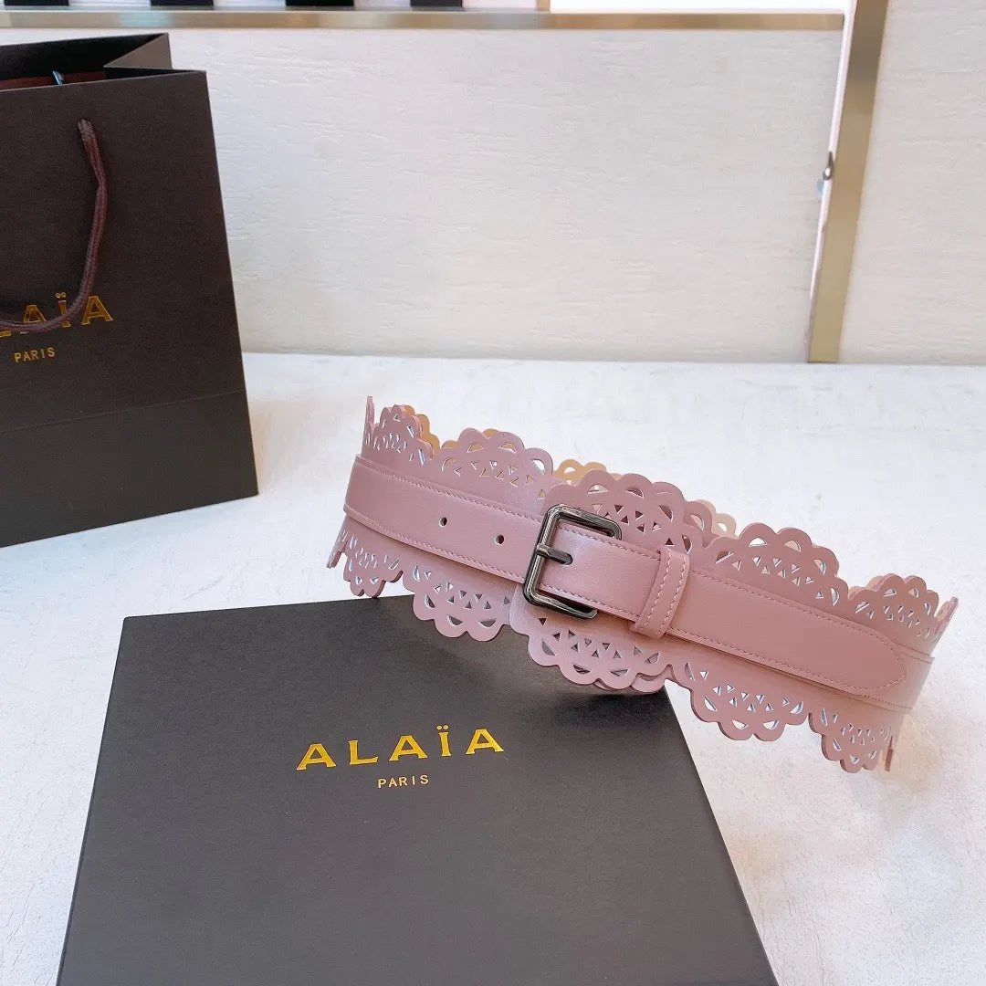 Alaïa Pink Scalloped Belt - Hình 5