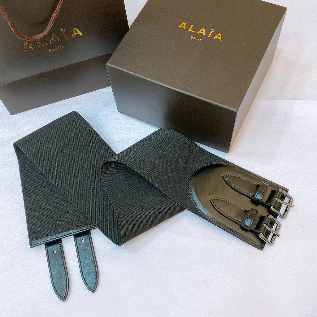 Alaïa Black Leather Corset Belt - Hình 5