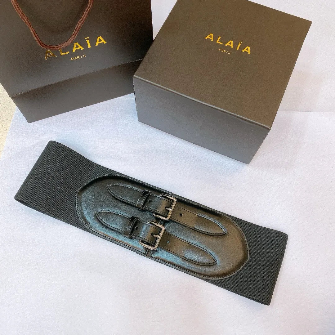 Alaïa Black Leather Corset Belt - Hình 6
