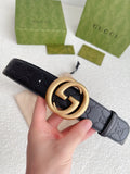 Gucci Black Leather Belt gg