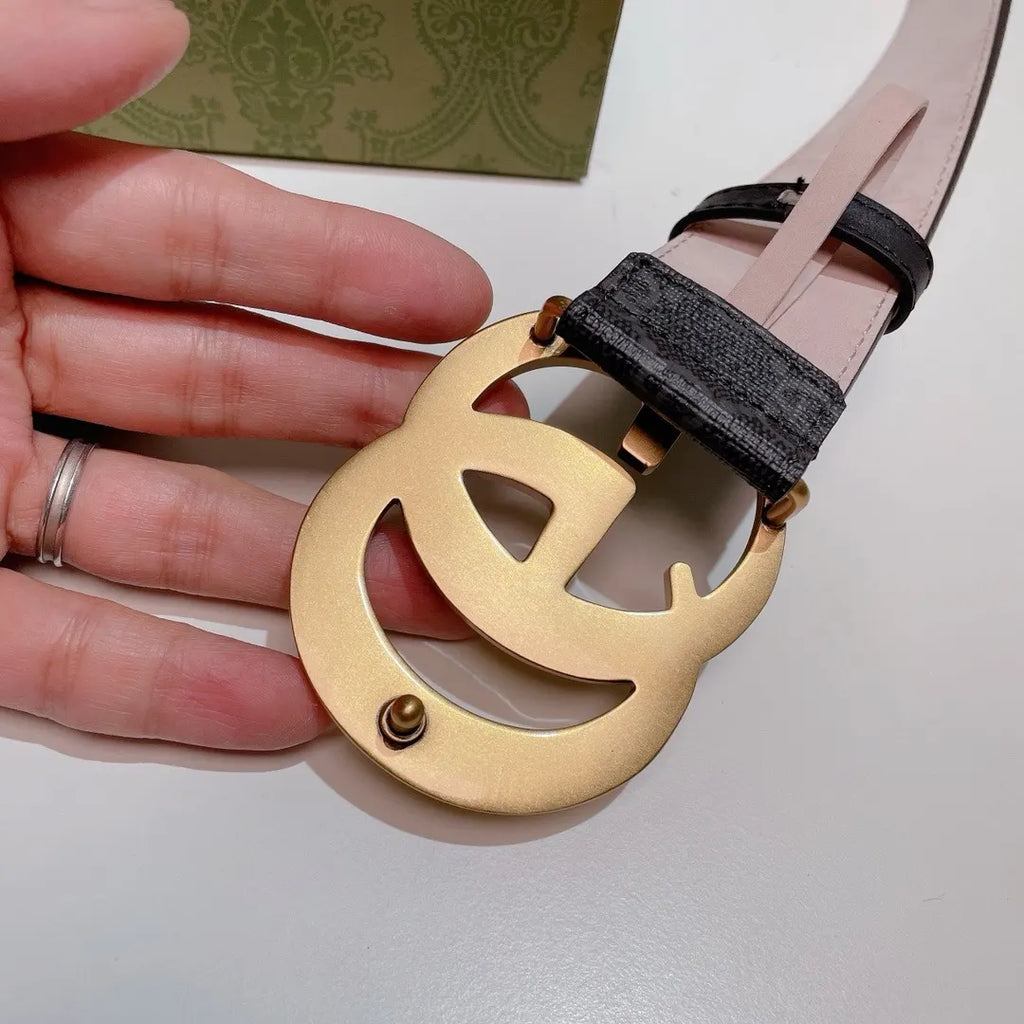 Gucci Gray Monogram Belt gold - Hình 5