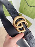 Gucci Black Leather Belt gg