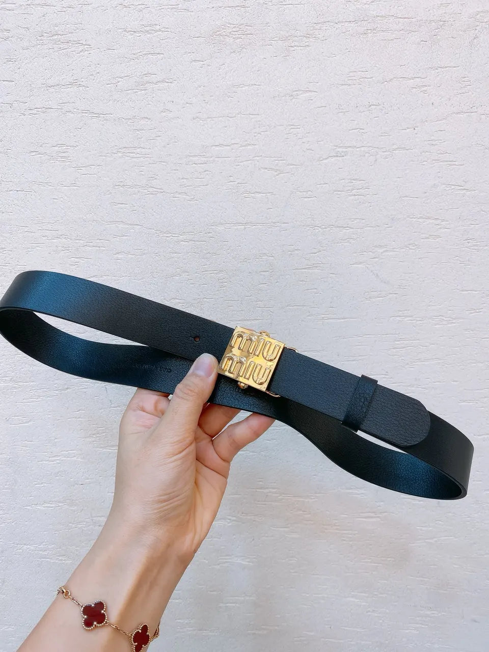 iconic Miu Miu Black Leather Belt