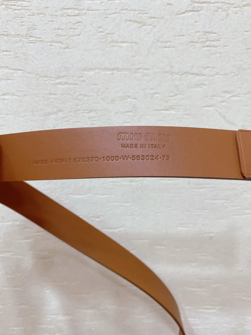Miu Miu Caramel Leather Belt - Hình 3