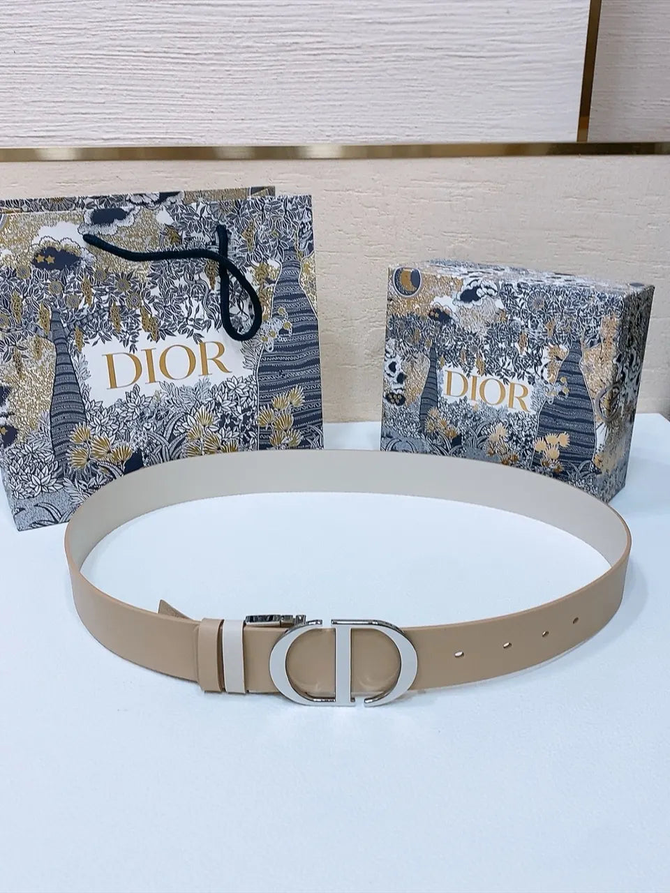 Dior Beige Leather Belt