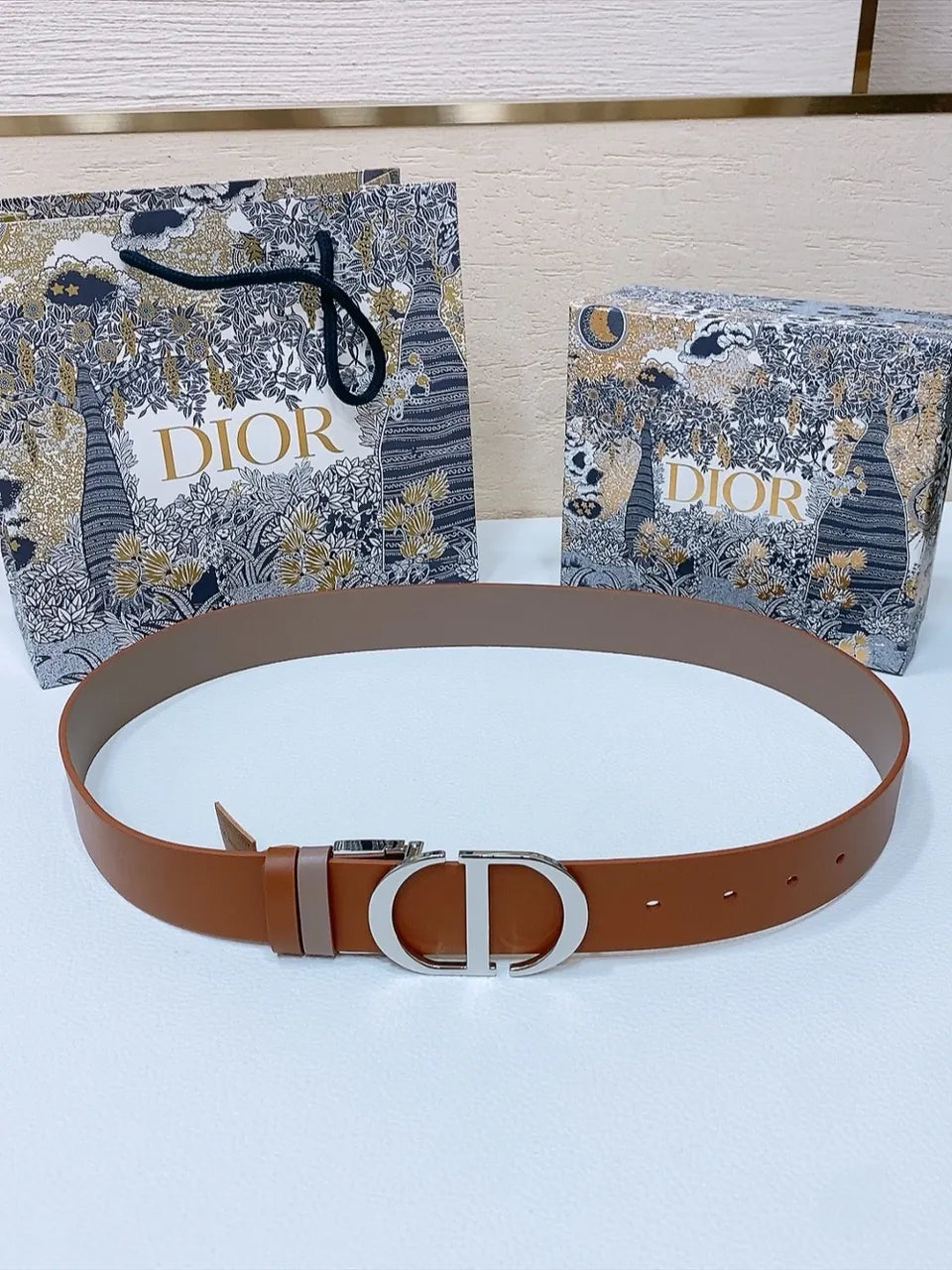 Dior Caramel Leather Belt