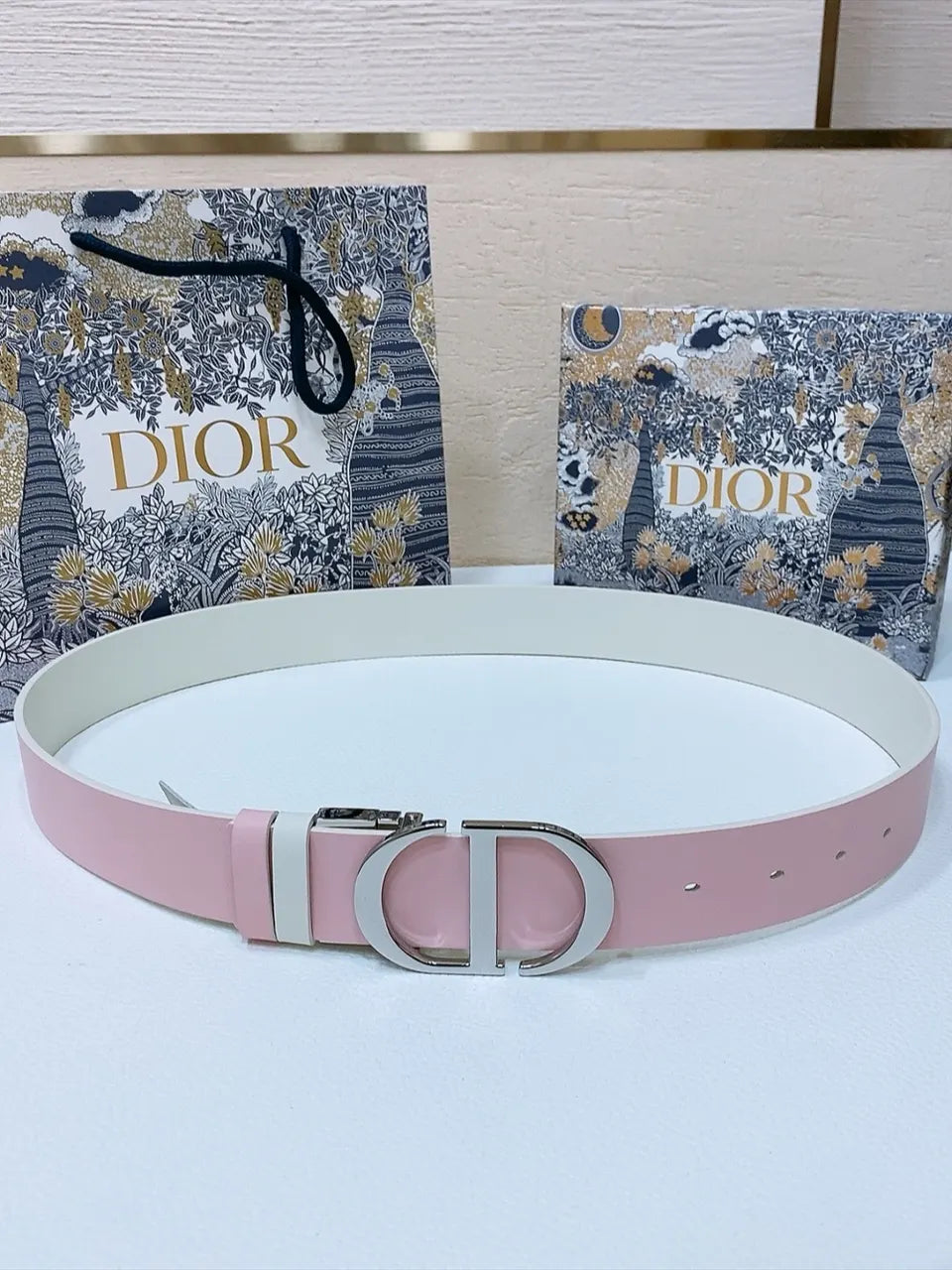 Dior Pink Leather Belt