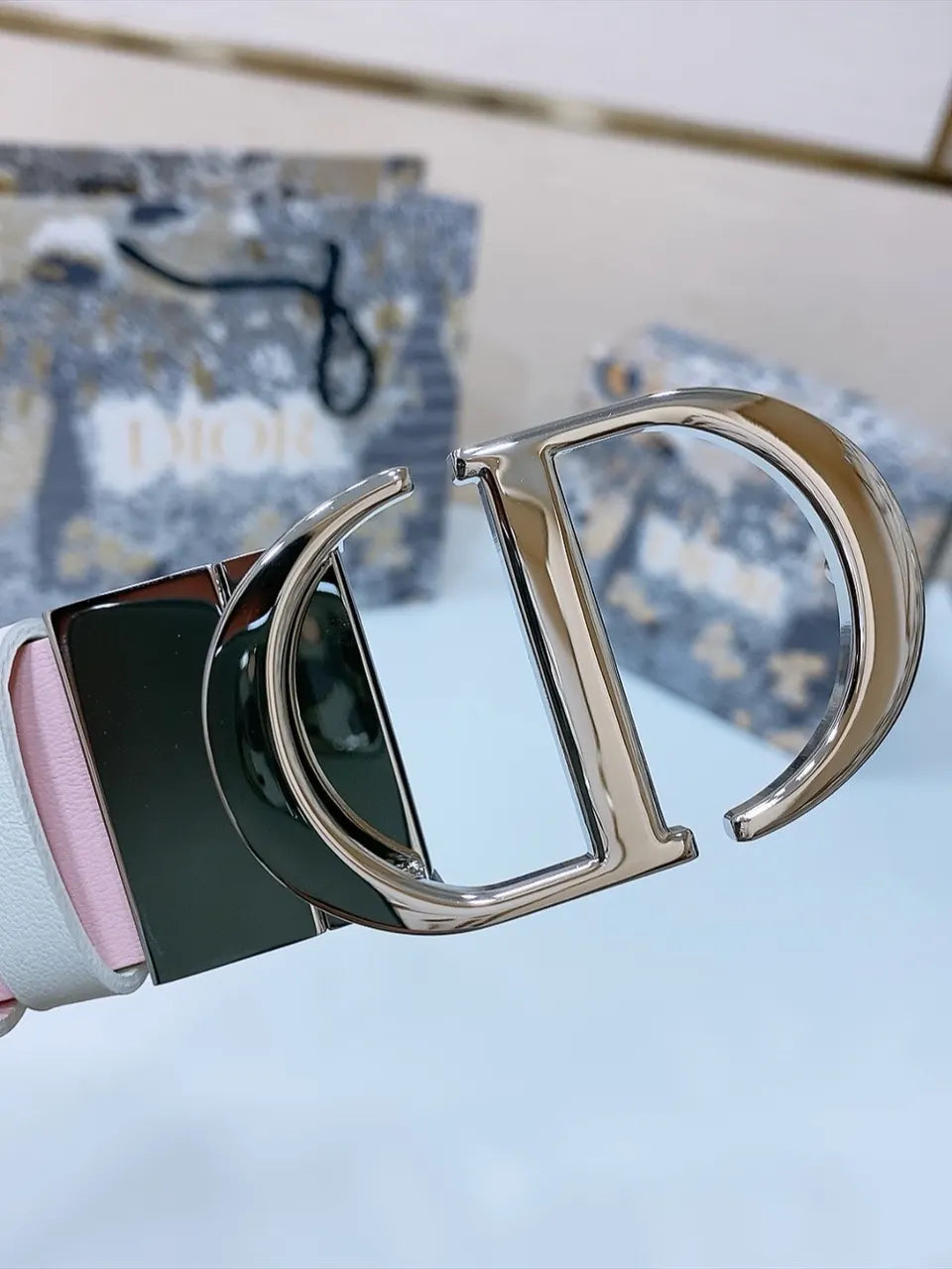 Dior Pink Leather Belt - Hình 6