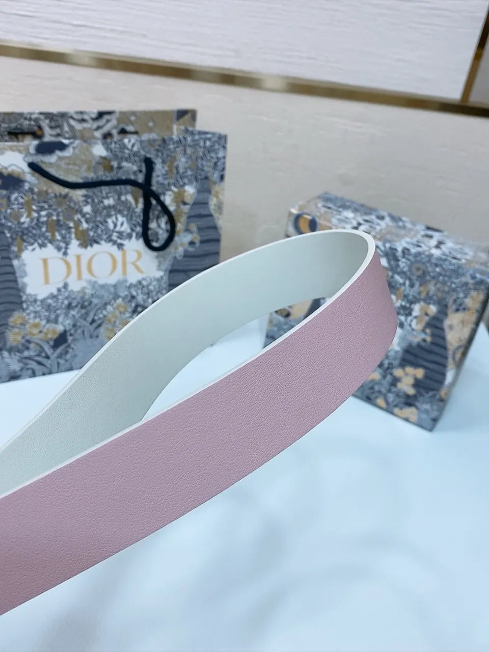 Dior Pink Leather Belt - Hình 4