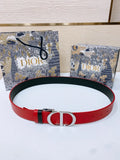 Dior Red Leather Belt