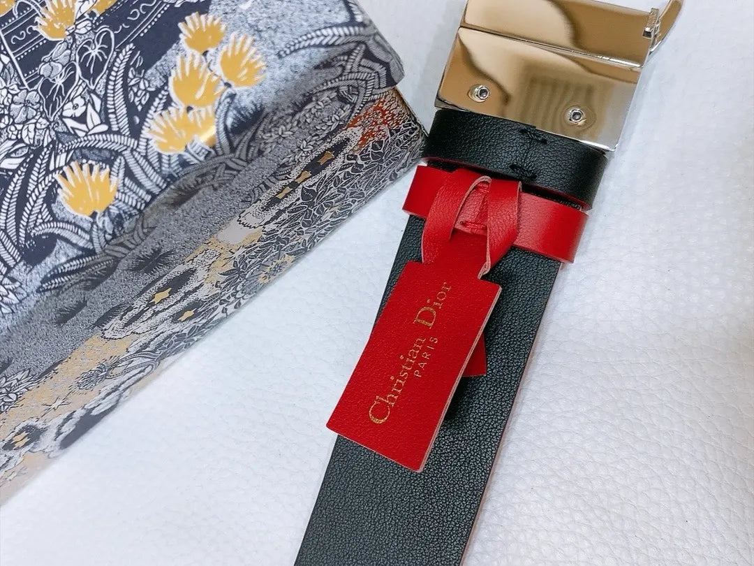 Dior Red Leather Belt - Hình 4