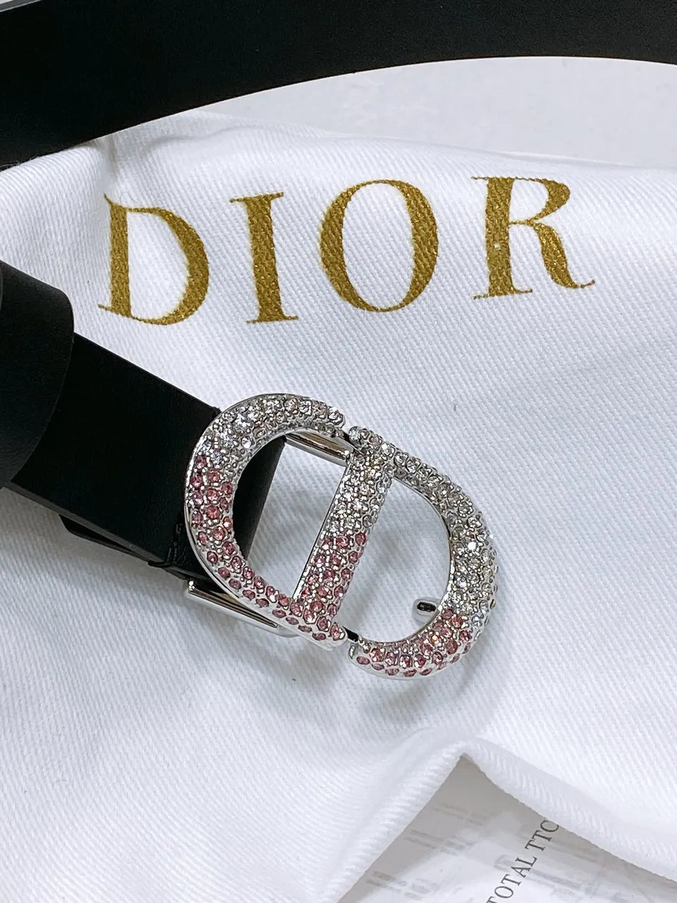 Dior Black Crystal Belt - Hình 2