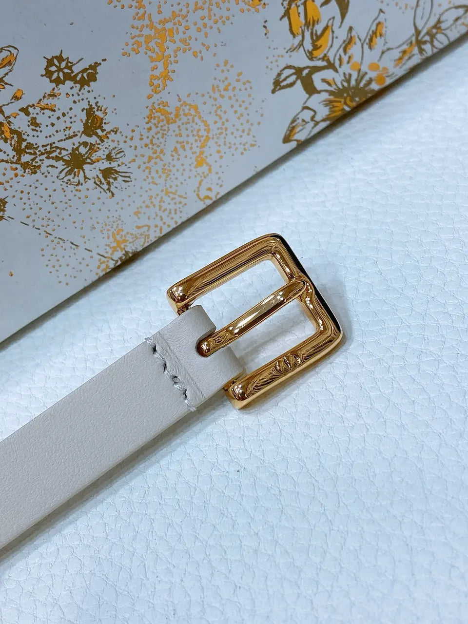 Dior Beige Leather Belt - Hình 4