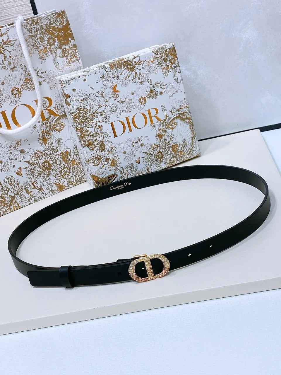 Dior Black Leather Belt - Hình 6