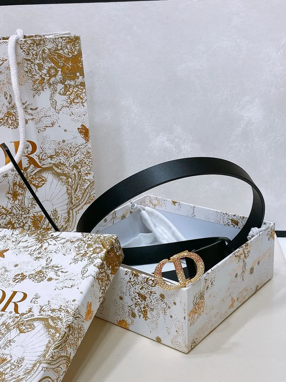 Dior Black Leather Belt - Hình 5