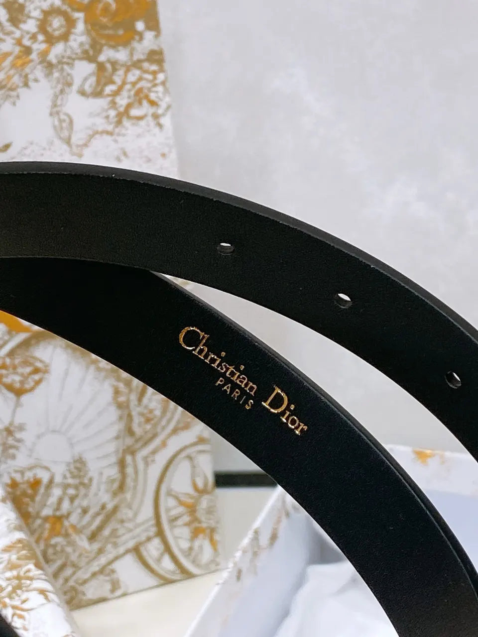 Dior Black Leather Belt - Hình 3