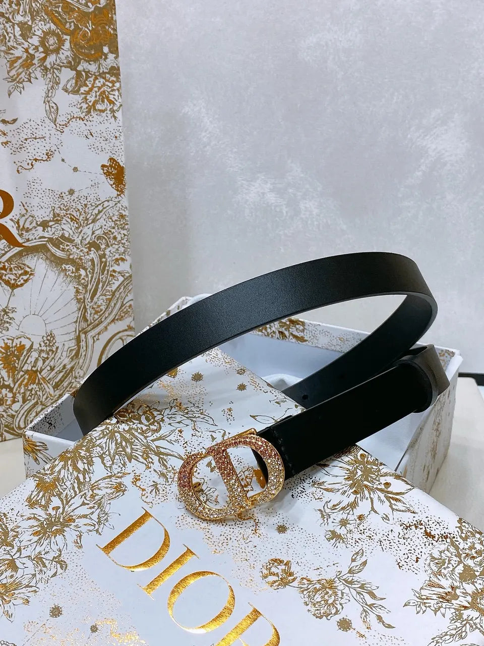 Dior Black Leather Belt